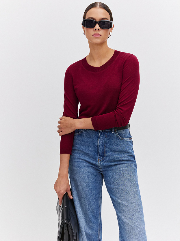 Петра джемпер (лонгслив) трикотажный (бордо, 44-46)