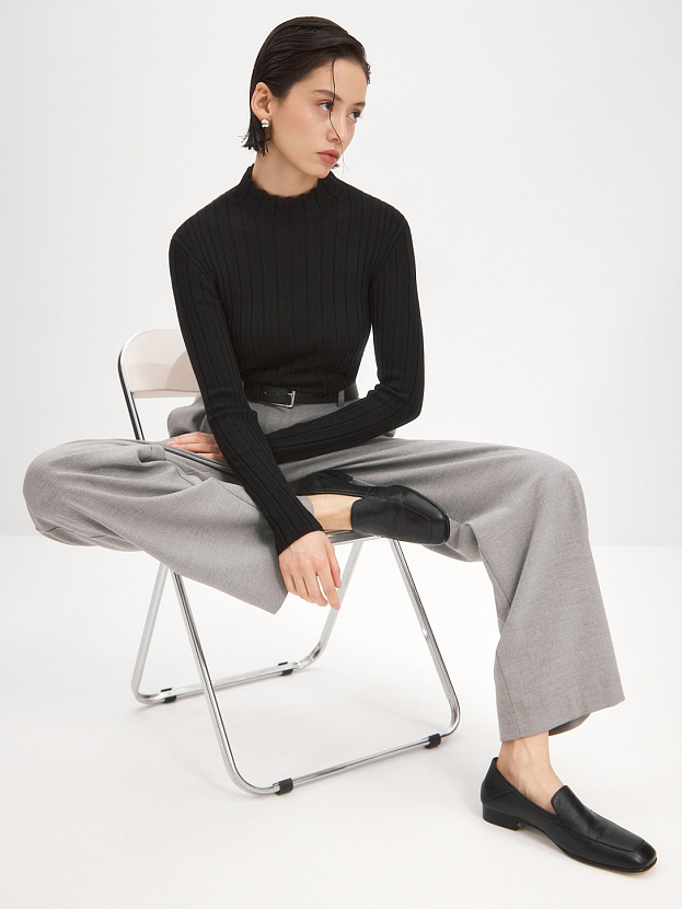 Латте водолазка трикотажная (черный, 44-46)