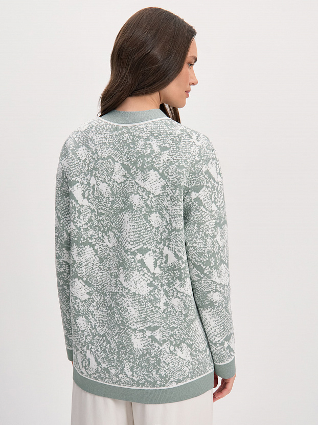 Сандро кардиган трикотажный (св.зеленый/белый, 44-46)