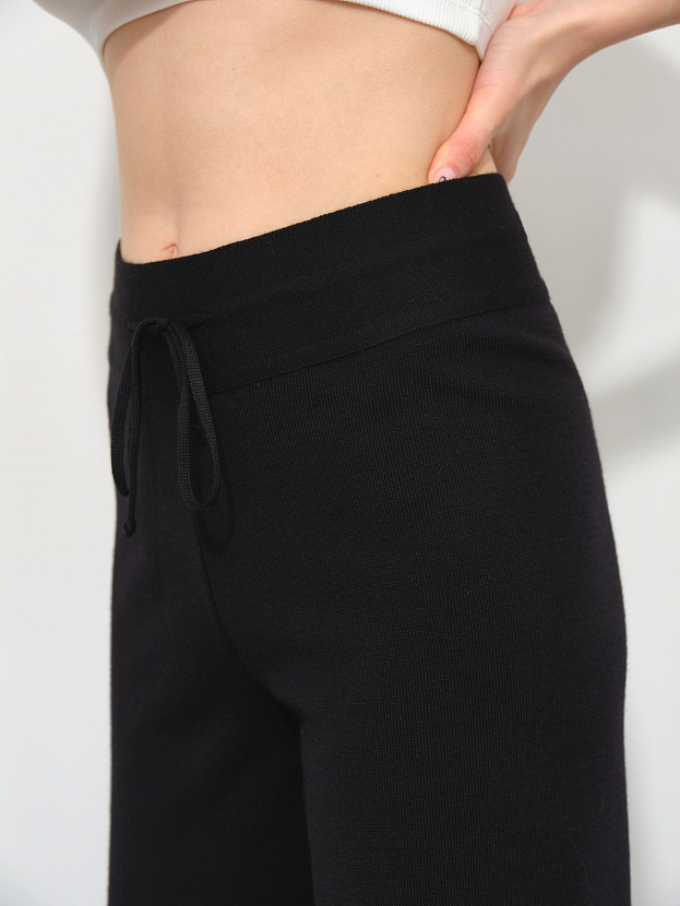 Палаццо брюки трикотажные (черный, 40-42/164-170)