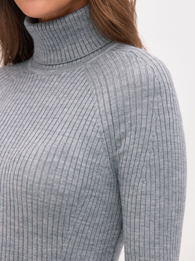 Инди водолазка трикотажная (серый меланж, 44-46)