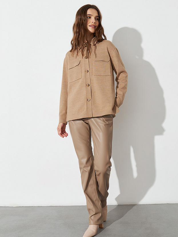 Джем кардиган (рубашка) трикотажный (бежевый, 44-46)