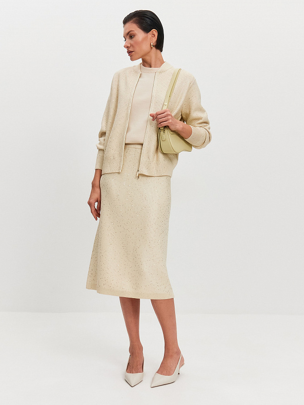 Лора юбка трикотажная (кремовый, 44-46)