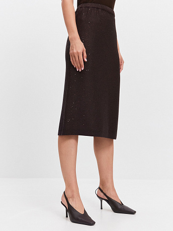 Юбка с пайетками из хлопка и вискозы Лора