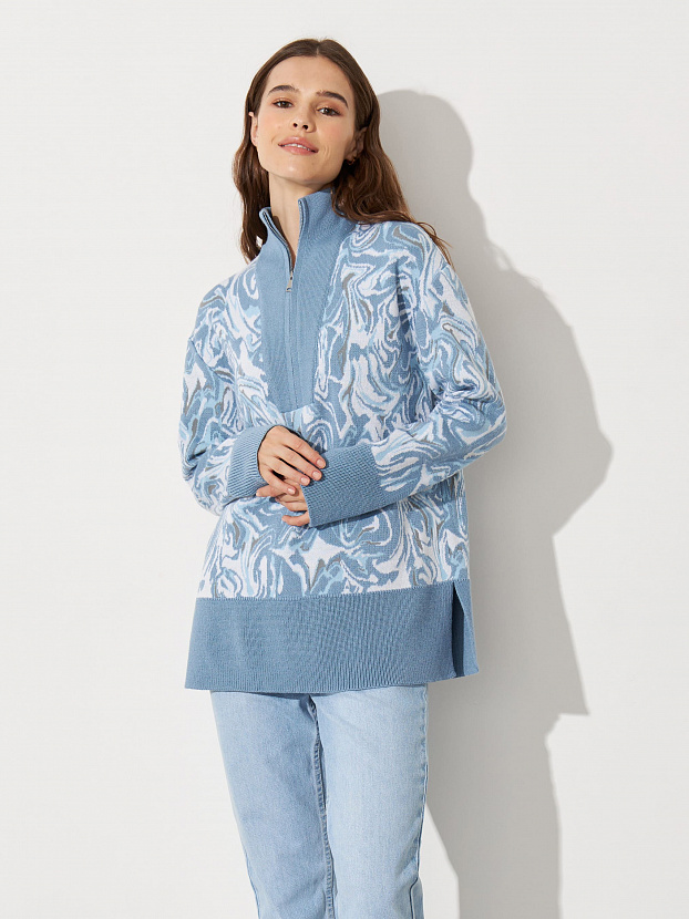 Грация джемпер трикотажный (серо-голубой, 44-46)