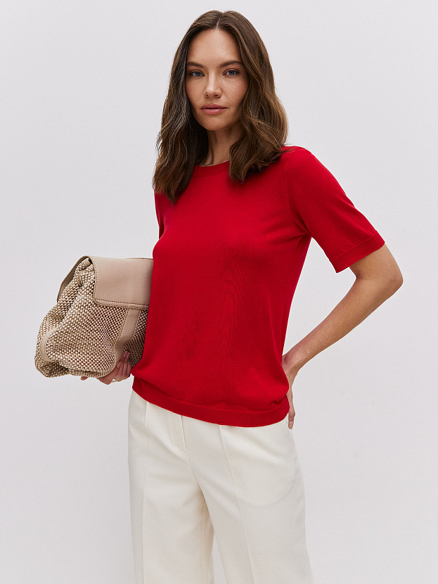 Адель джемпер (футболка) трикотажный (красный, 44-46)