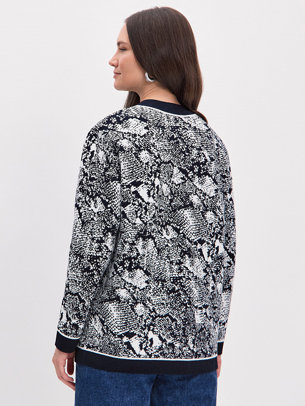 Сандро кардиган трикотажный (т.синий/белый, 44-46)