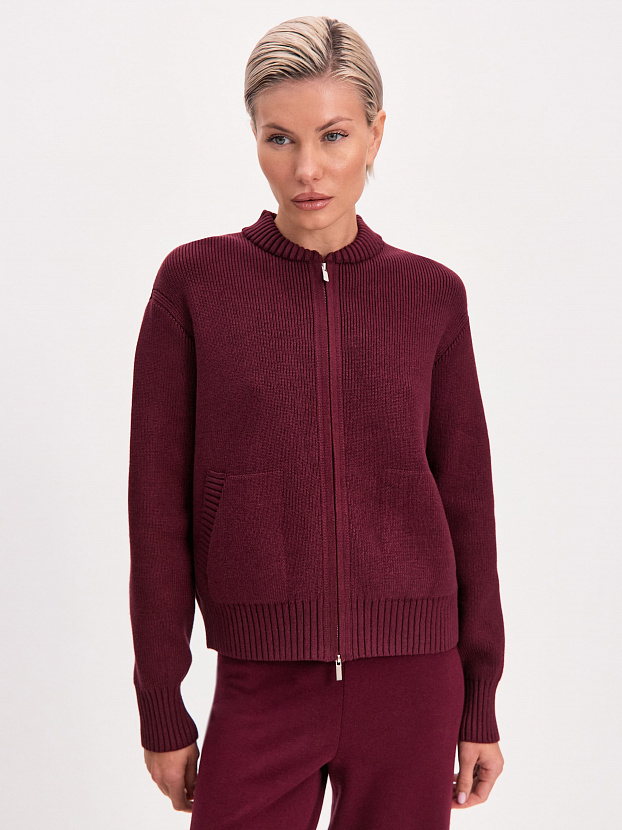 Честер джемпер (бомбер) трикотажный (бургунди, 44-46)