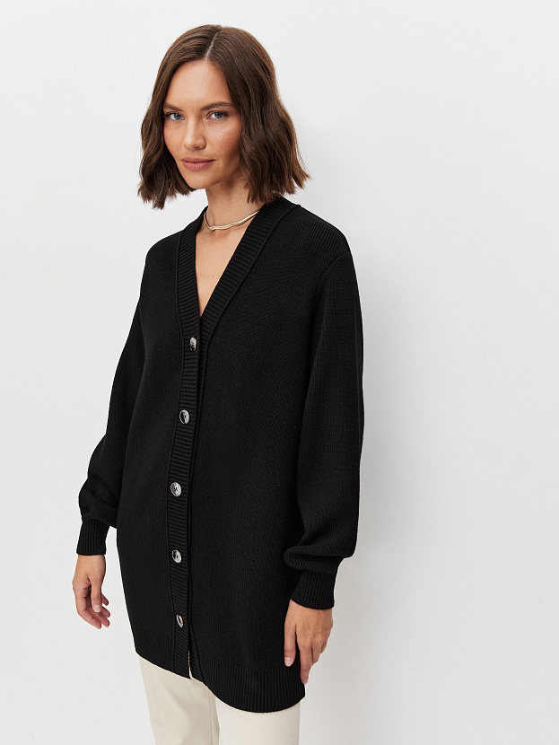 Блюз кардиган трикотажный (черный, 44-46)