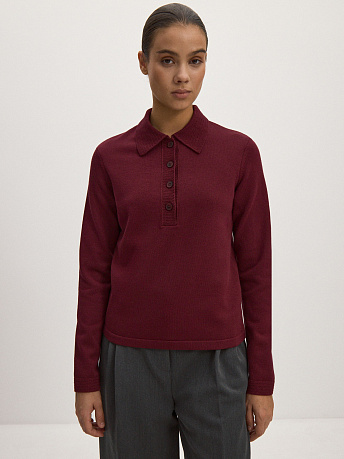 Джемпер поло из хлопка с вискозой Фреско