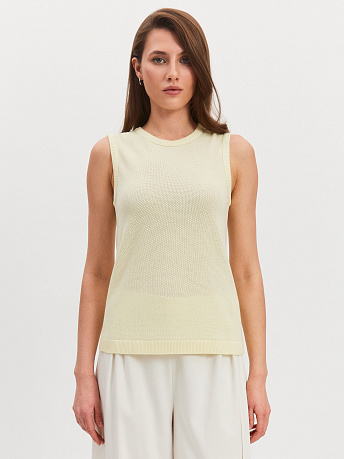 Майка с круглым вырезом из хлопка и вискозы Эмма