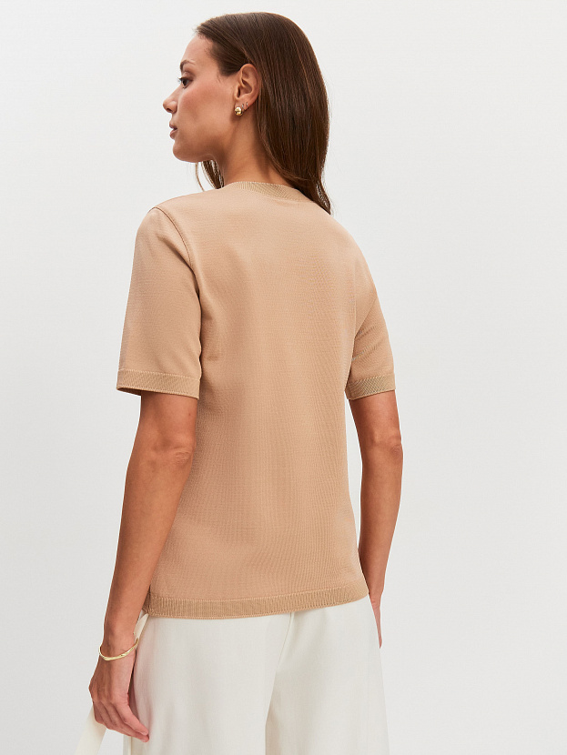 Адель джемпер (футболка) трикотажный (бежевый, 44-46)