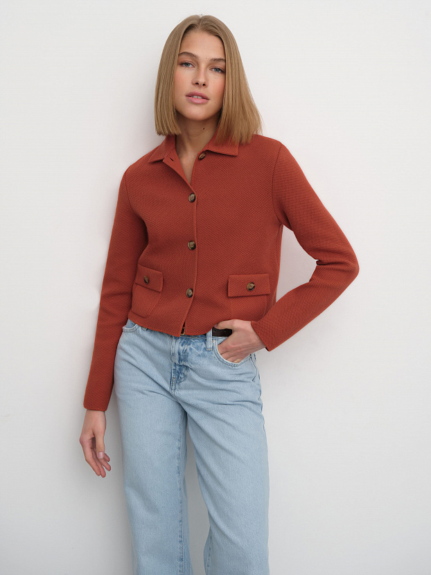 Лацио жакет трикотажный (темно-оранжевый, 44-46)