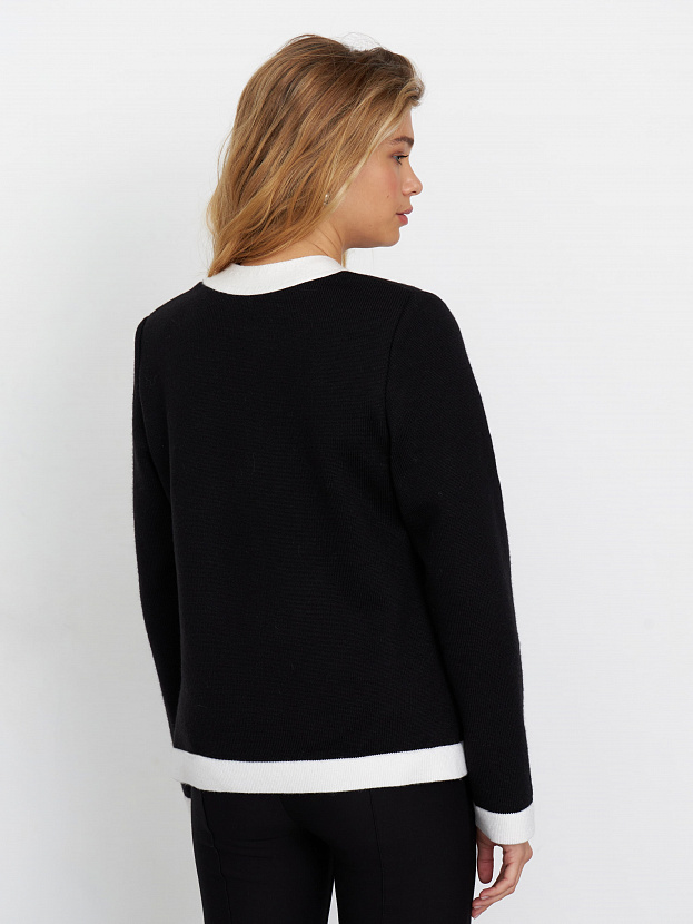 Гамма кардиган трикотажный (черный/белый, 44-46)