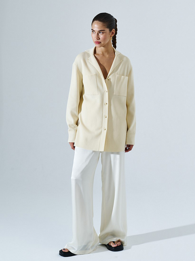 Тира кардиган трикотажный (кремовый, 44-46)