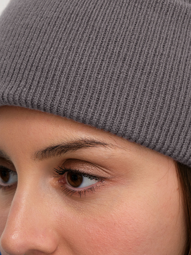 Квартет комплект (шапка+шарф) трикотажный (серо-фиолетовый, 56-58)