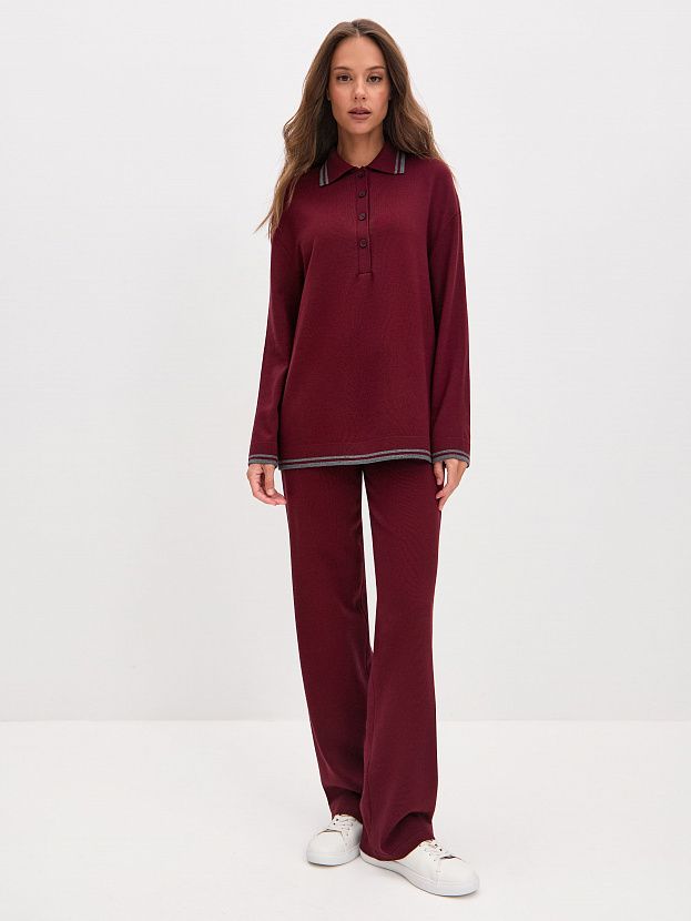 Скандинавия джемпер(поло) трикотажный (бордо, 44-46)