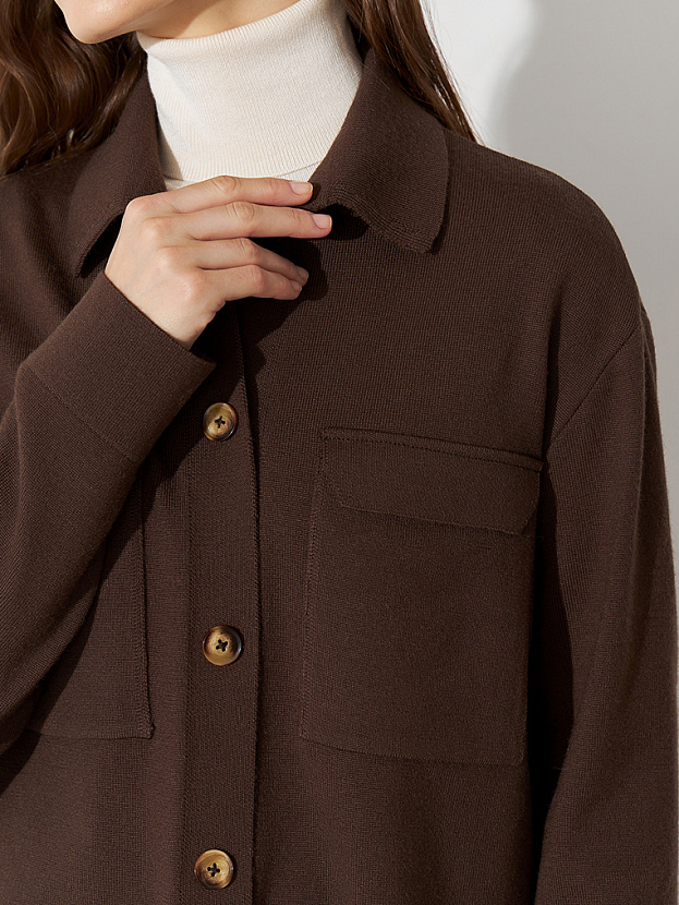 Джем кардиган (рубашка) трикотажный (т.коричневый, 44-46)