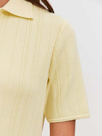 Платье-поло с коротким рукавом из хлопка и вискозы Сафари