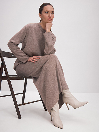 Юбка из шерсти мериноса с вискозой и люрексом Рене