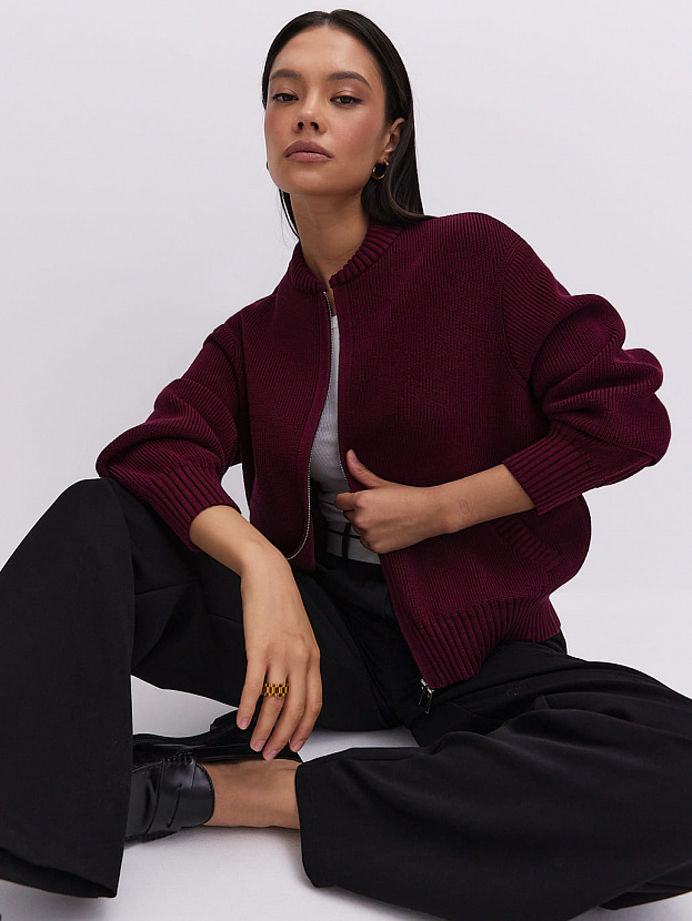 Честер джемпер (бомбер) трикотажный (бордо, 44-46)