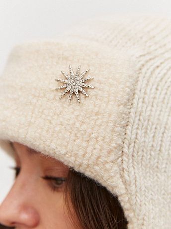 Шапка-ушанка из мохера и шерсти мериноса Стокгольм