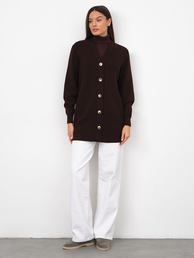 Блюз кардиган трикотажный (коричневый, 44-46)