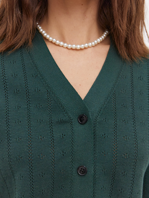 Джеси кардиган трикотажный (изумрудно-зеленый, 46)