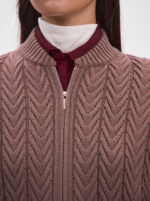 Веллес джемпер (бомбер) трикотажный (коричневый, 44-46)