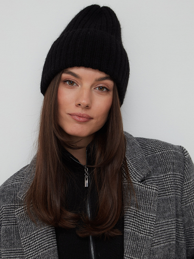 Нуга шапка трикотажная (черный, 56-58)