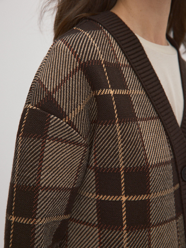 Горизонт кардиган трикотажный (т.коричневый, 44-46)