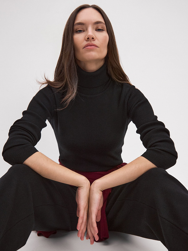 Клео водолазка трикотажная (черный, 44-46)