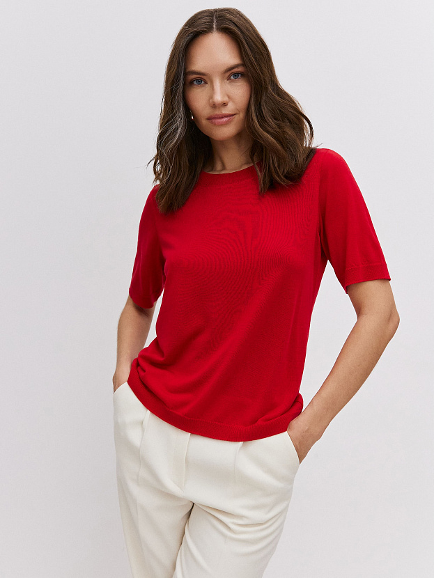 Адель джемпер (футболка) трикотажный (красный, 44-46)