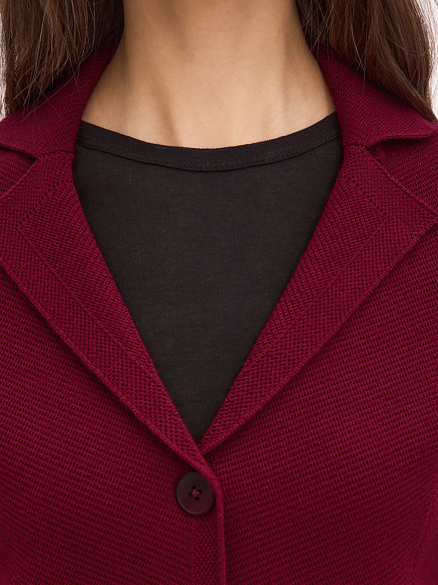 Имбирь жакет трикотажный (вишневый, 46)