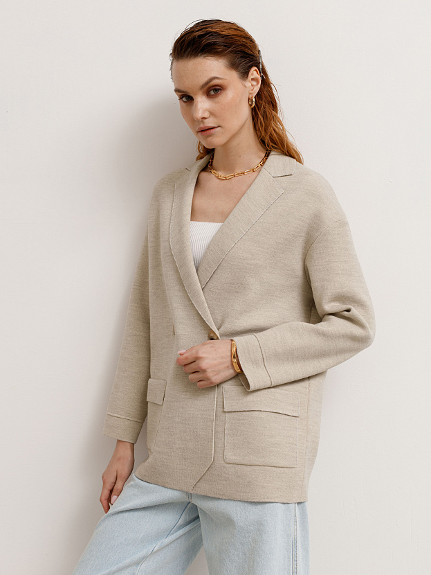 Фарго пиджак трикотажный (светло-песочный, 44-46)