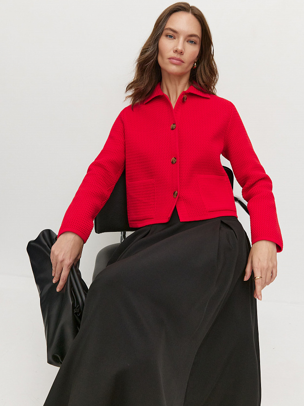 Селена жакет трикотажный (красный, 46)