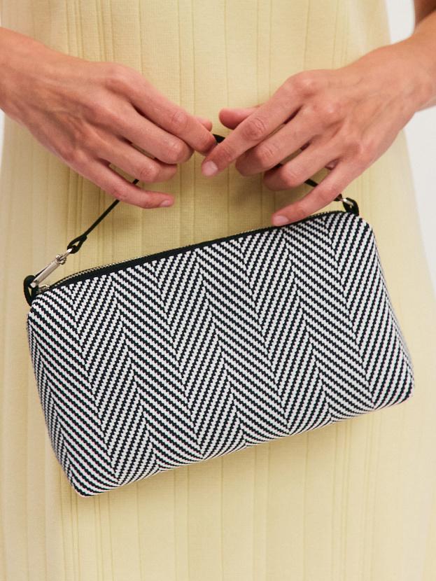 Сумка с косметичкой 2025-Е02 (черный/белый)