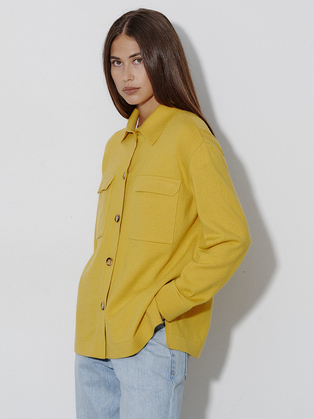 Джем кардиган (рубашка) трикотажный (охра, 44-46)