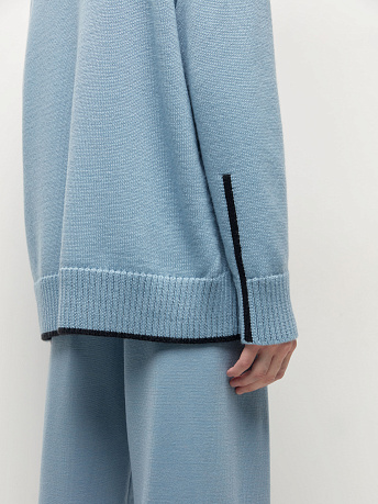 Джемпер из шерсти мериноса с акцентными полосками Кураж