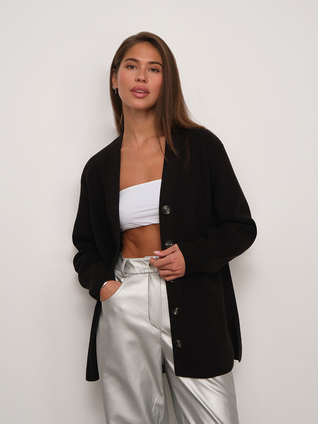 Родос кардиган трикотажный (черный, 44-46)