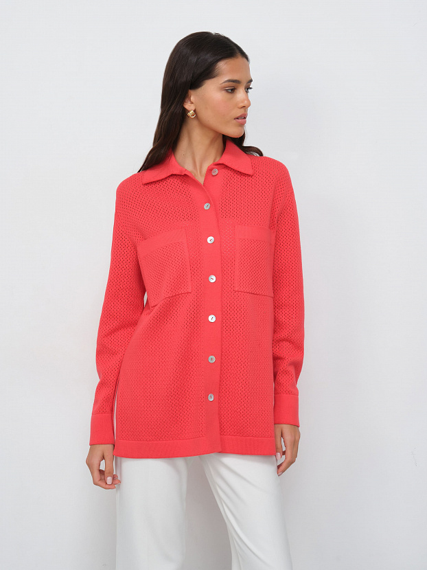 Джули кардиган трикотажный (глубокий коралловый, 44-46)