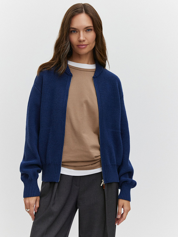 Эльба джемпер (бомбер) трикотажный (темно-синий, 44-46)