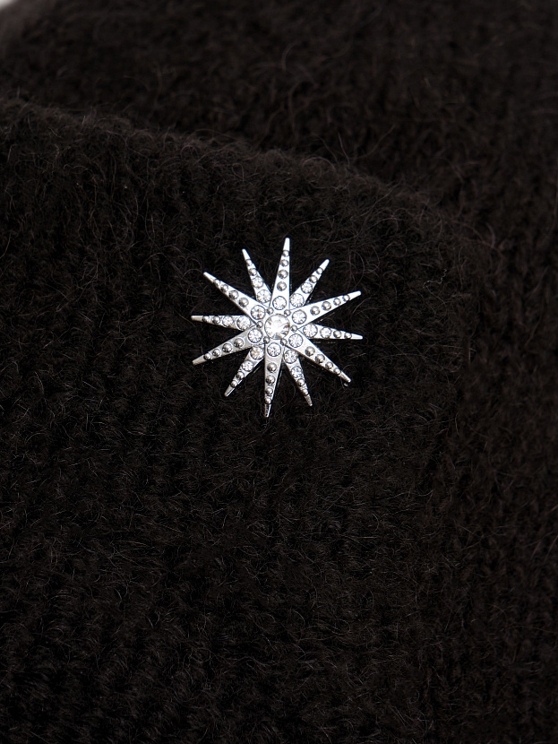 Стокгольм шапка-ушанка трикотажная (черный, 56-58)