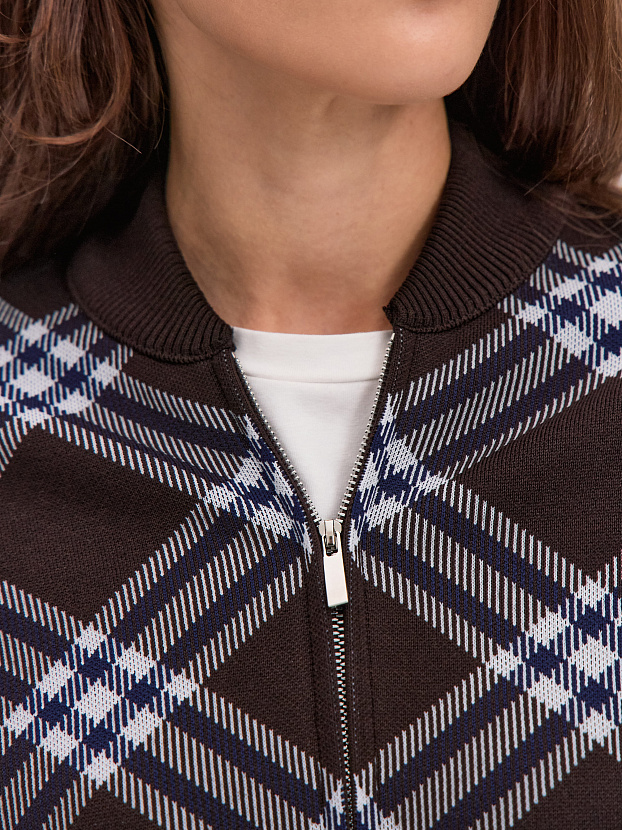 Пандора кардиган (бомбер) трикотажный (темно-коричневый, 44-46)