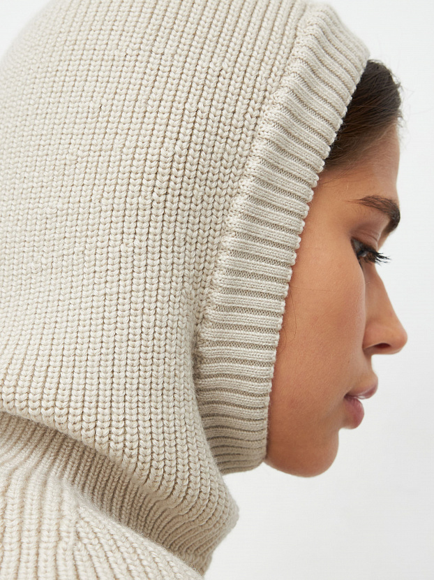 Экрю капор трикотажный (светло-песочный, 56-58)