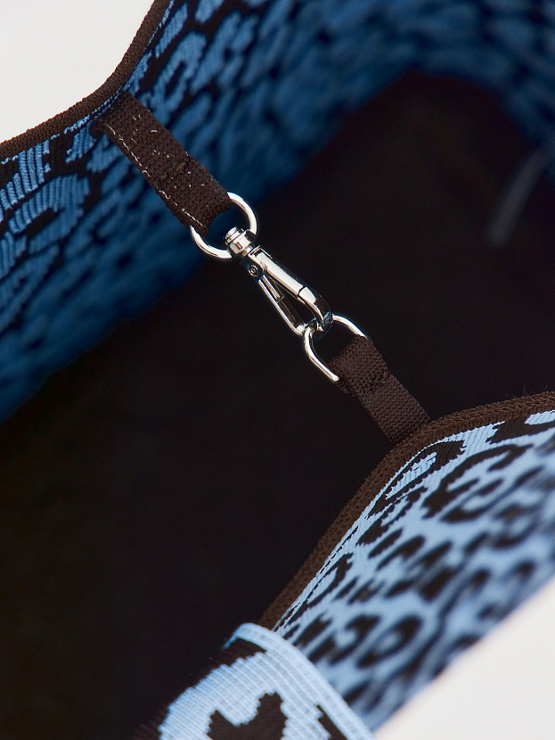 Сумка жаккардовая 2025-Л03 (т.коричневый/голубой)