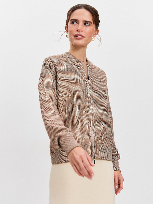 Рио кардиган (бомбер) трикотажный (какао, 44-46)