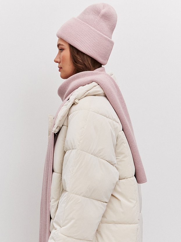 Ботаника комплект (шапка+шарф) трикотажный (светло-розовый, 56-58)