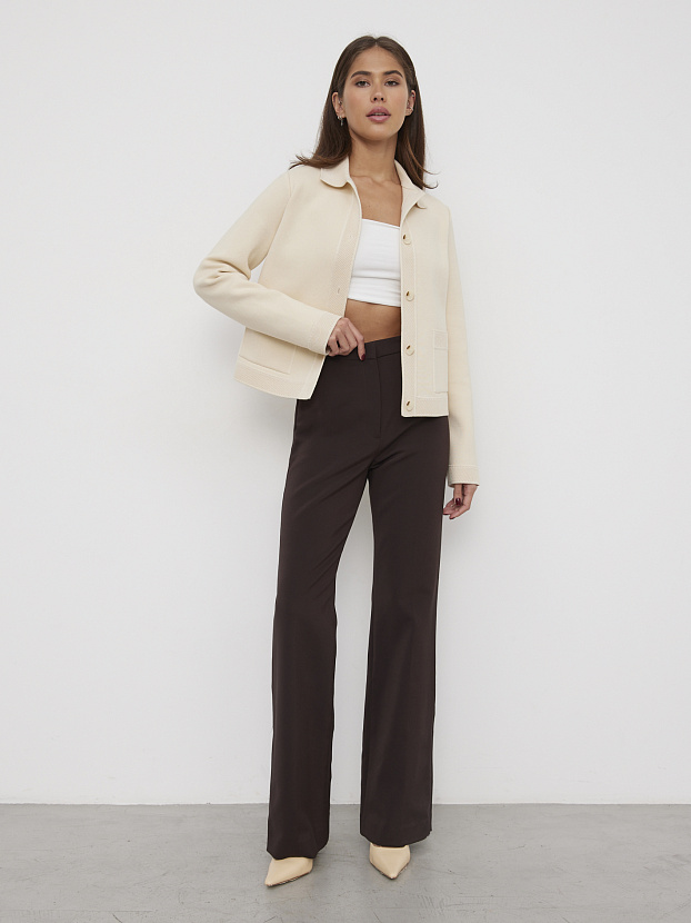 Ницца жакет трикотажный (кремовый, 46)