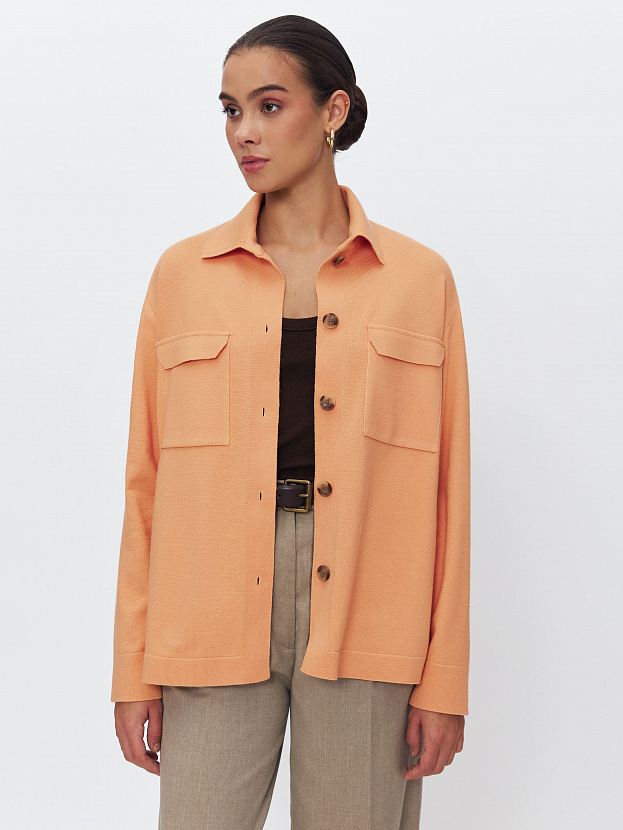 Джем кардиган (рубашка) трикотажный (св.оранжевый, 44-46)